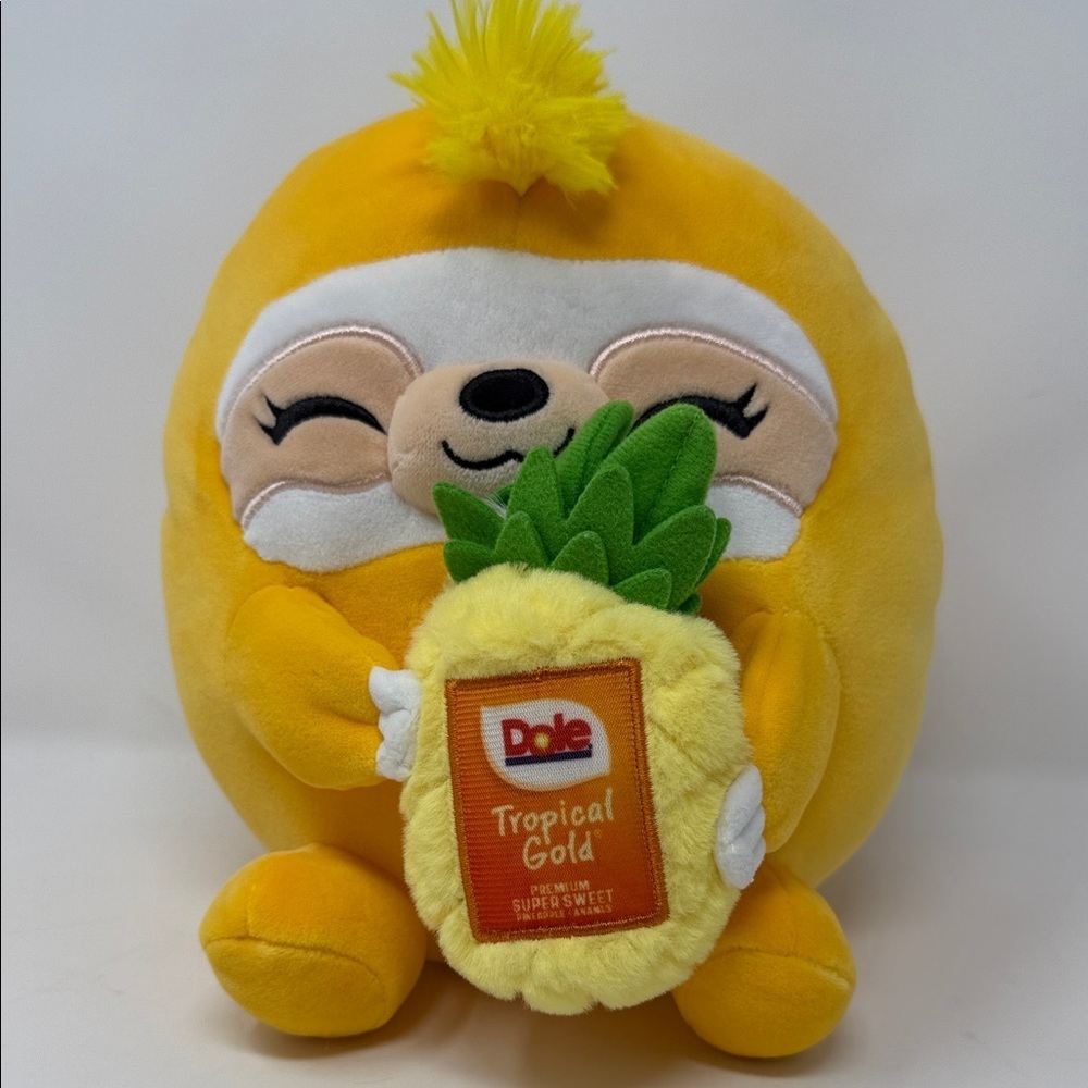7” Zuru Snackles Plush Sloth & Tropical Gold Pineapple Kids Stiffed Animal Toy